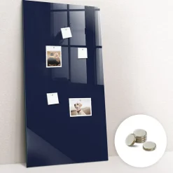 Tableau Magnétique Mural Tulup 70x100 cm Couleur : bleu marine foncé Panneau Mémo Décoratif