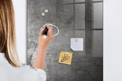 Tableau Magnétique Mural Wallfluent 60x90 cm Métal rayé Marqueur blanc Idéal Bureau Et Maison