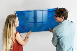 Tableau Magnétique Mural Wallfluent 120x60 cm Plume d'oiseau Marqueur blanc Panneau Mémo Décoratif
