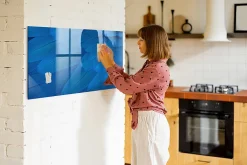 Tableau Magnétique Mural Wallfluent 120x60 cm Plume d'oiseau Marqueur blanc Panneau Mémo Décoratif