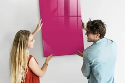 Tableau Magnétique Mural Wallfluent 70x100 cm Couleur rose intense Marqueur blanc Idéal Bureau Et Maison