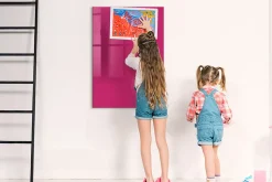 Tableau Magnétique Mural Wallfluent 70x100 cm Couleur rose intense Marqueur blanc Idéal Bureau Et Maison