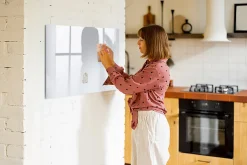 Tableau Magnétique Mural Wallfluent 100x70 cm Couleur : blanc foncé Marqueur noir Panneau Mémo Décoratif