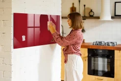 Tableau Magnétique Mural Wallfluent 120x60 cm Couleur rouge Marqueur blanc Panneau Mémo Décoratif