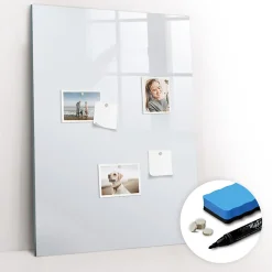 Tableau Magnétique Mural Wallfluent 70x100 cm Couleur : blanc foncé Marqueur noir Panneau Mémo Décoratif