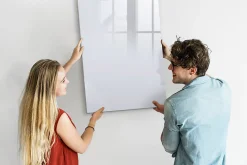 Tableau Magnétique Mural Wallfluent 70x100 cm Couleur : blanc foncé Marqueur noir Panneau Mémo Décoratif