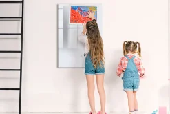 Tableau Magnétique Mural Wallfluent 70x100 cm Couleur : blanc foncé Marqueur noir Panneau Mémo Décoratif