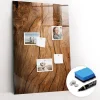 Tableau Magnétique Mural Wallfluent 60x90 cm Vieux bois Marqueur blanc Idéal Bureau Et Maison