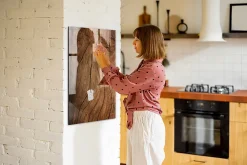 Tableau Magnétique Mural Wallfluent 60x90 cm Vieux bois Marqueur blanc Idéal Bureau Et Maison