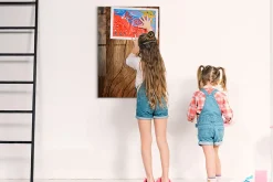 Tableau Magnétique Mural Wallfluent 60x90 cm Vieux bois Marqueur blanc Idéal Bureau Et Maison