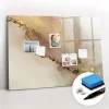 Tableau Magnétique Mural Wallfluent 100x70 cm Marbre doré Marqueur noir Idéal Bureau Et Maison