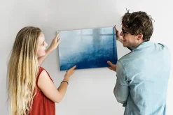 Tableau Magnétique Mural Wallfluent 60x40 cm Eau abstraite Marqueur noir Panneau Mémo Décoratif