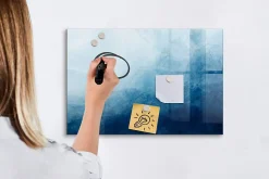 Tableau Magnétique Mural Wallfluent 60x40 cm Eau abstraite Marqueur noir Panneau Mémo Décoratif