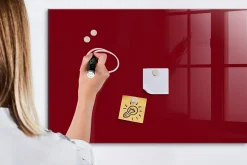 Tableau Magnétique Mural Wallfluent 90x60 cm Couleur bordeaux Marqueur blanc Panneau Mémo Décoratif