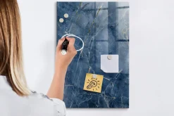 Tableau Magnétique Mural Wallfluent 40x60 cm Marbre décoratif Marqueur blanc Panneau Mémo Décoratif