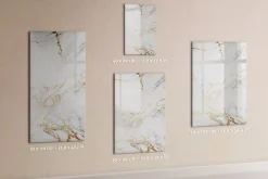 Tableau Magnétique Mural Wallfluent 70x100 cm Marbre décoratif Marqueur noir Idéal Bureau Et Maison