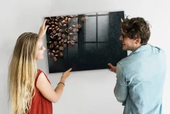 Tableau Magnétique Mural Wallfluent 100x70 cm Café en grains Marqueur blanc Idéal Bureau Et Maison
