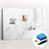 Tableau Magnétique Mural Wallfluent 90x60 cm Marbre décoratif Marqueur noir Idéal Bureau Et Maison