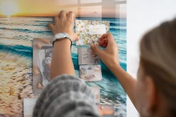 Tableau Magnétique Tulup 120x60 cm Plage de sable de mer En Verre De Planification