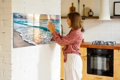 Tableau Magnétique Tulup 120x60 cm Plage de sable de mer En Verre De Planification