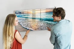 Tableau Magnétique Tulup 120x60 cm Plage de sable de mer En Verre De Planification