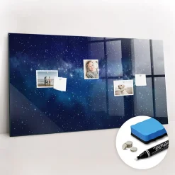 Tableau Magnétique Wallfluent 120x60 cm Étoiles du ciel sombre Marqueur blanc Mémos & Organisation
