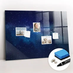 Tableau Magnétique Wallfluent 100x70 cm Étoiles du ciel sombre Marqueur blanc Mémos & Organisation