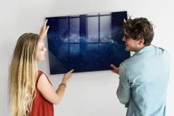 Tableau Magnétique Wallfluent 100x70 cm Étoiles du ciel sombre Marqueur blanc Mémos & Organisation
