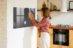 Tableau Magnétique Wallfluent 100x70 cm Couleur grise Marqueur blanc Mémos & Organisation