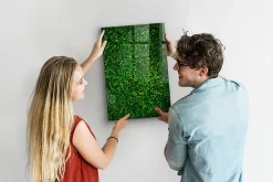 Tableau Magnétique Wallfluent 40x60 cm Feuilles de la plante de clôture Marqueur blanc En Verre De Planification