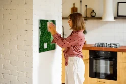 Tableau Magnétique Wallfluent 40x60 cm Feuilles de la plante de clôture Marqueur blanc En Verre De Planification