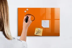 Tableau Magnétique Wallfluent 60x40 cm Couleur orange Marqueur noir En Verre De Planification
