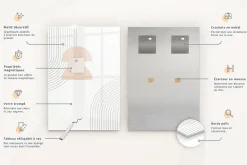 Tableau Magnétique Wallfluent 60x40 cm Couleur orange Marqueur noir En Verre De Planification