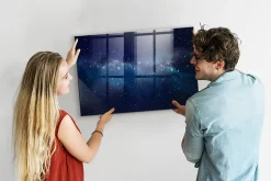 Tableau Magnétique Wallfluent 90x60 cm Étoiles du ciel sombre Marqueur blanc Mémos & Organisation