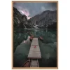 Tableau mural encadré barque en montagne 65x97 cm Fabriqué en France