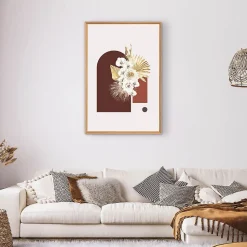 Tableau mural encadré illustration fleurie 65x97 cm Fabriqué en France