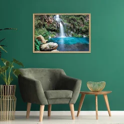 Tableau mural mat encadré cascade 65x97 cm Fabriqué en France