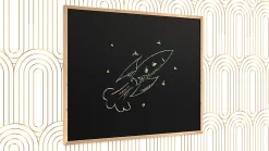 Tableau noir à craie 100x80 cm avec cadre en bois ECO