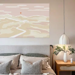 Tableau soleil couchant en toile imprimée, 150x90 cm
