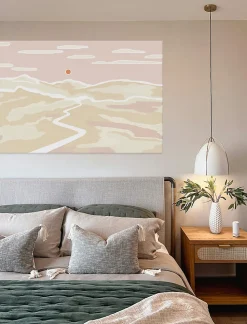Tableau soleil couchant en toile imprimée, 150x90 cm