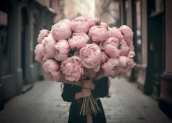 Tableau sur toile bouquet de pivoines