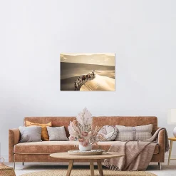 Tableau sur toile chameaux & dunes 45x65 cm Fabriqué en France