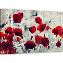 Tableau sur toile, Coquelicots rouges comme peint 60x40 cm