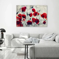 Tableau sur toile, Coquelicots rouges comme peint 60x40 cm