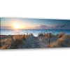 Tableau sur toile, Coucher de soleil sur la mer 120x40 cm