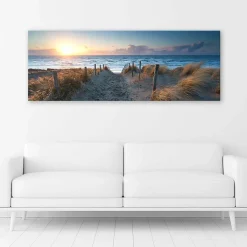 Tableau sur toile, Coucher de soleil sur la mer 120x40 cm