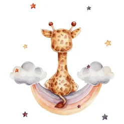 Tableau sur toile girafe rêveuse 30x30 cm Fabriqué en France
