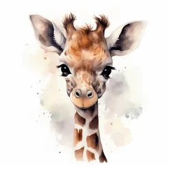 Tableau sur toile girafon enfant 30x30 cm Fabriqué en France