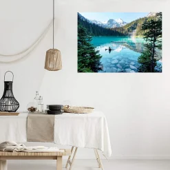 Tableau sur toile lac turquoise 100x140 cm Fabriqué en France
