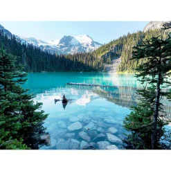 Tableau sur toile lac turquoise 45x65 cm Fabriqué en France